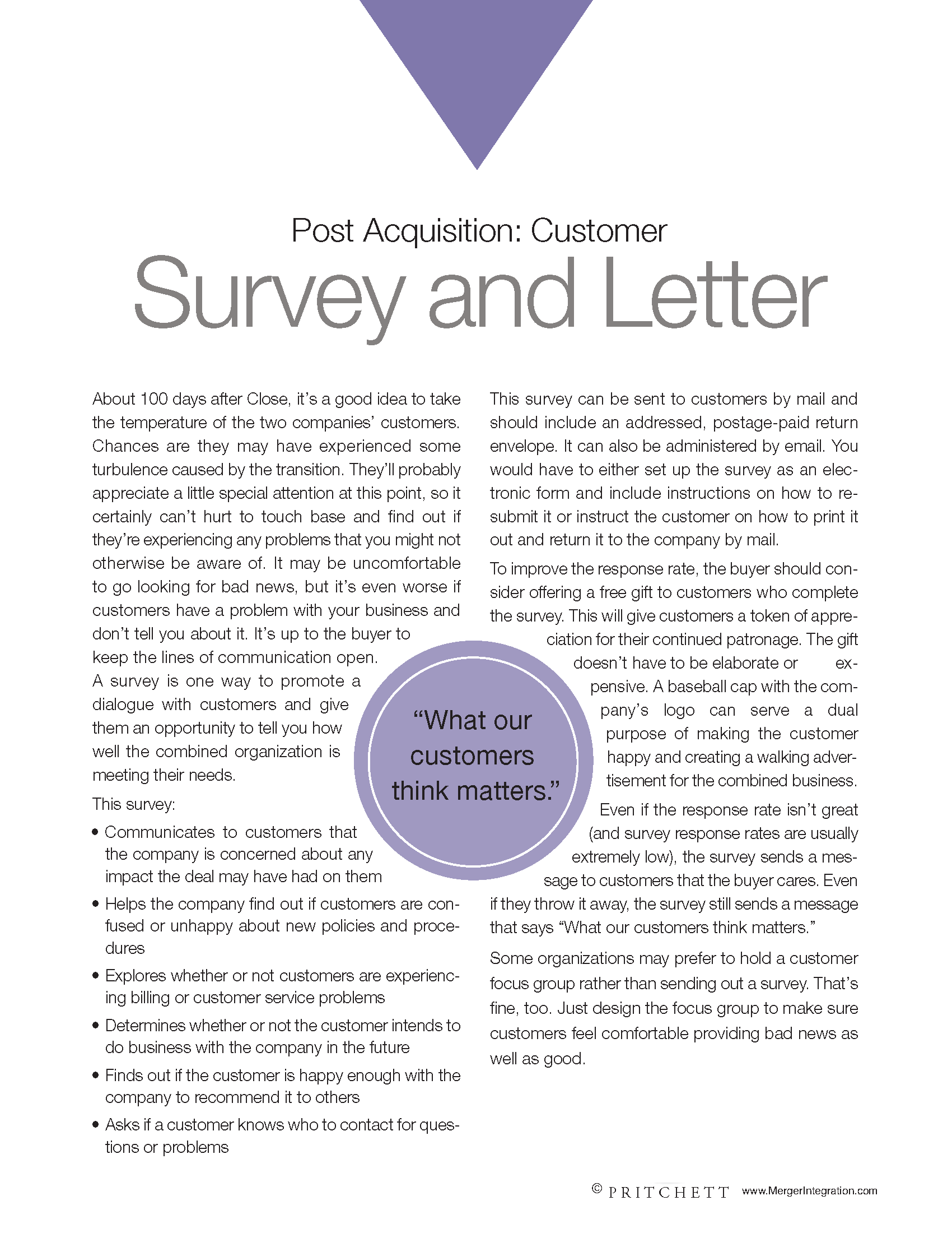 Post Acquisition Customer Survey